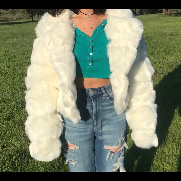 White fluffy jacket!!! - Picture 2 of 2